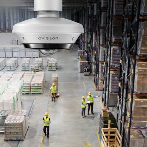 Surveillance camera monitoring a warehouse